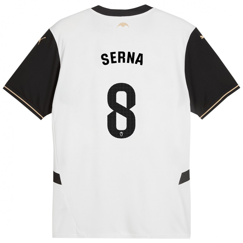 Enfant Maillot Liced Serna #8 Blanc Noir Tenues Domicile 2024/25 T-Shirt Belgique