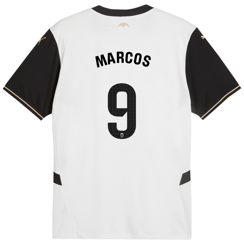 Enfant Maillot Ana Marcos #9 Blanc Noir Tenues Domicile 2024/25 T-Shirt Belgique