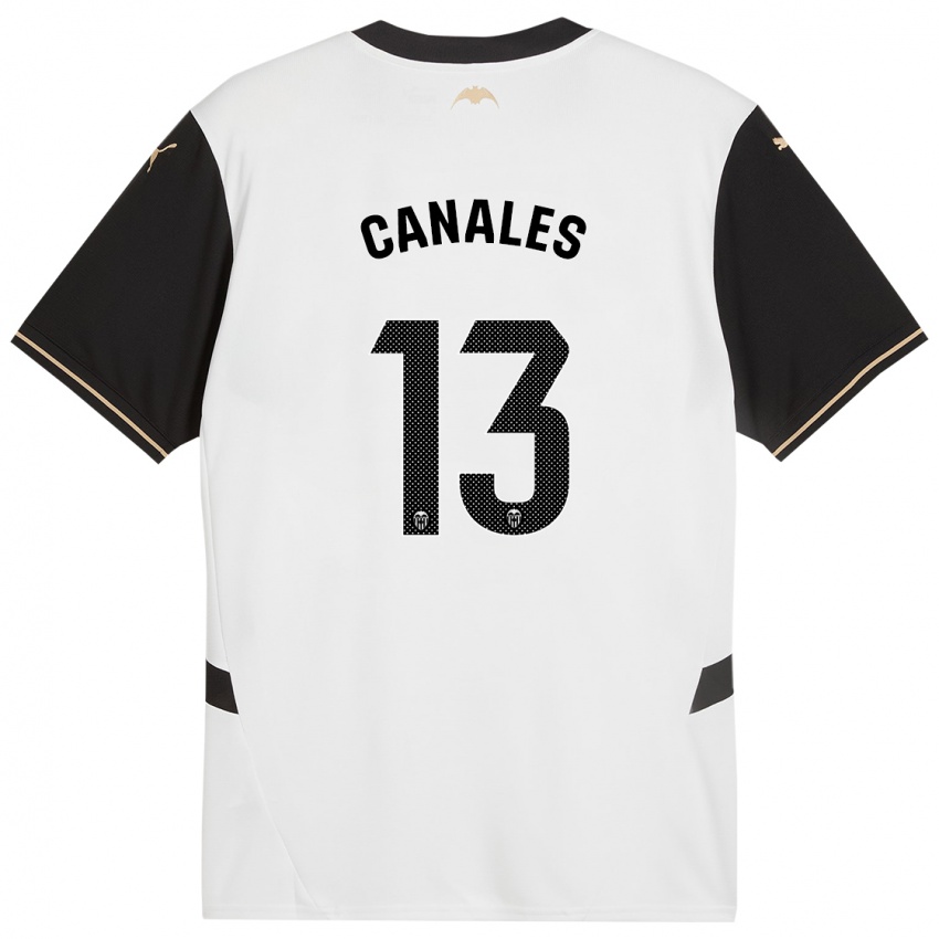 Enfant Maillot Antonia Canales #13 Blanc Noir Tenues Domicile 2024/25 T-Shirt Belgique