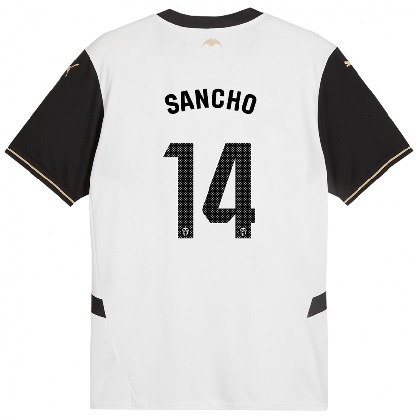 Enfant Maillot Pauleta Sancho #14 Blanc Noir Tenues Domicile 2024/25 T-Shirt Belgique