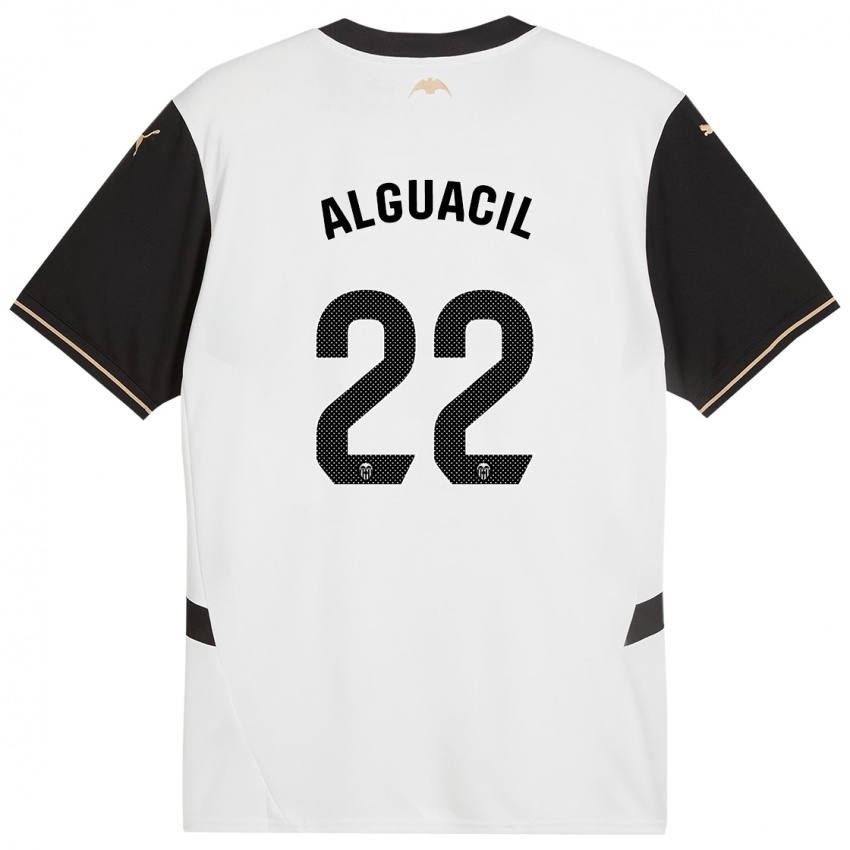 Enfant Maillot Ainhoa Alguacil #22 Blanc Noir Tenues Domicile 2024/25 T-Shirt Belgique