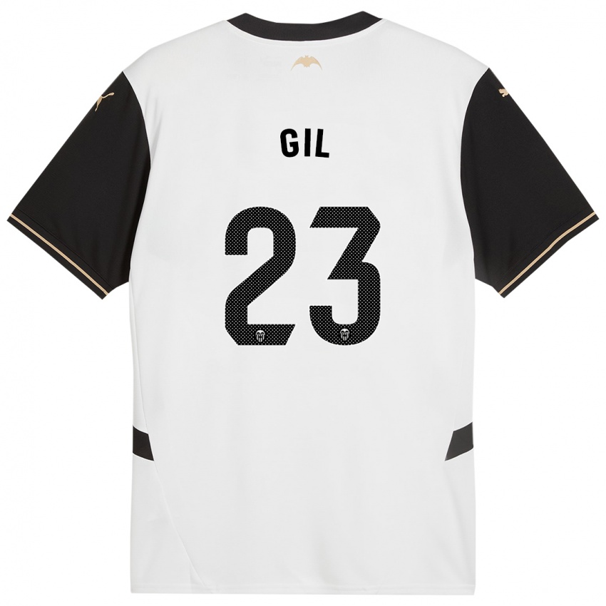 Enfant Maillot Elena Gil #23 Blanc Noir Tenues Domicile 2024/25 T-Shirt Belgique