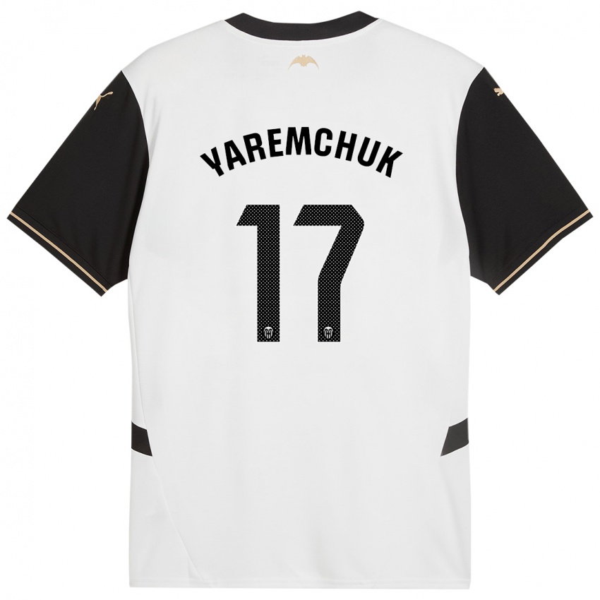 Enfant Maillot Roman Yaremchuk #17 Blanc Noir Tenues Domicile 2024/25 T-Shirt Belgique