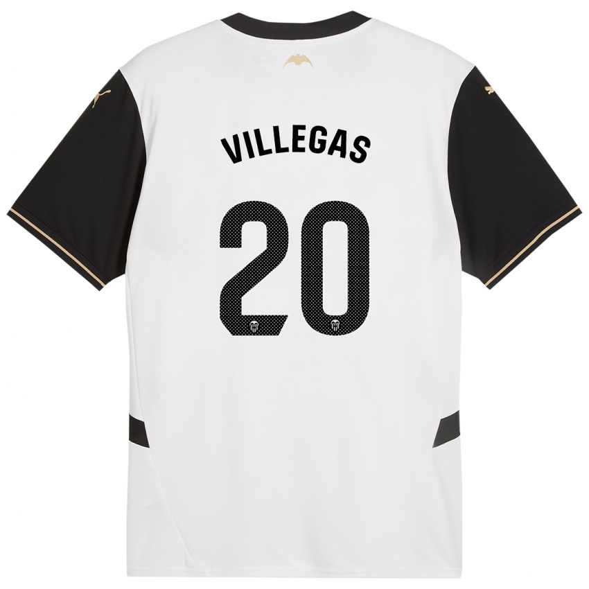 Enfant Maillot Noelia Villegas #20 Blanc Noir Tenues Domicile 2024/25 T-Shirt Belgique