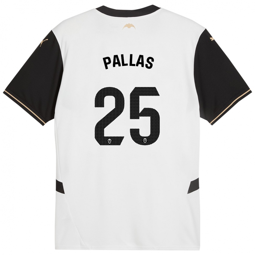 Enfant Maillot Nerea Pallas #25 Blanc Noir Tenues Domicile 2024/25 T-Shirt Belgique