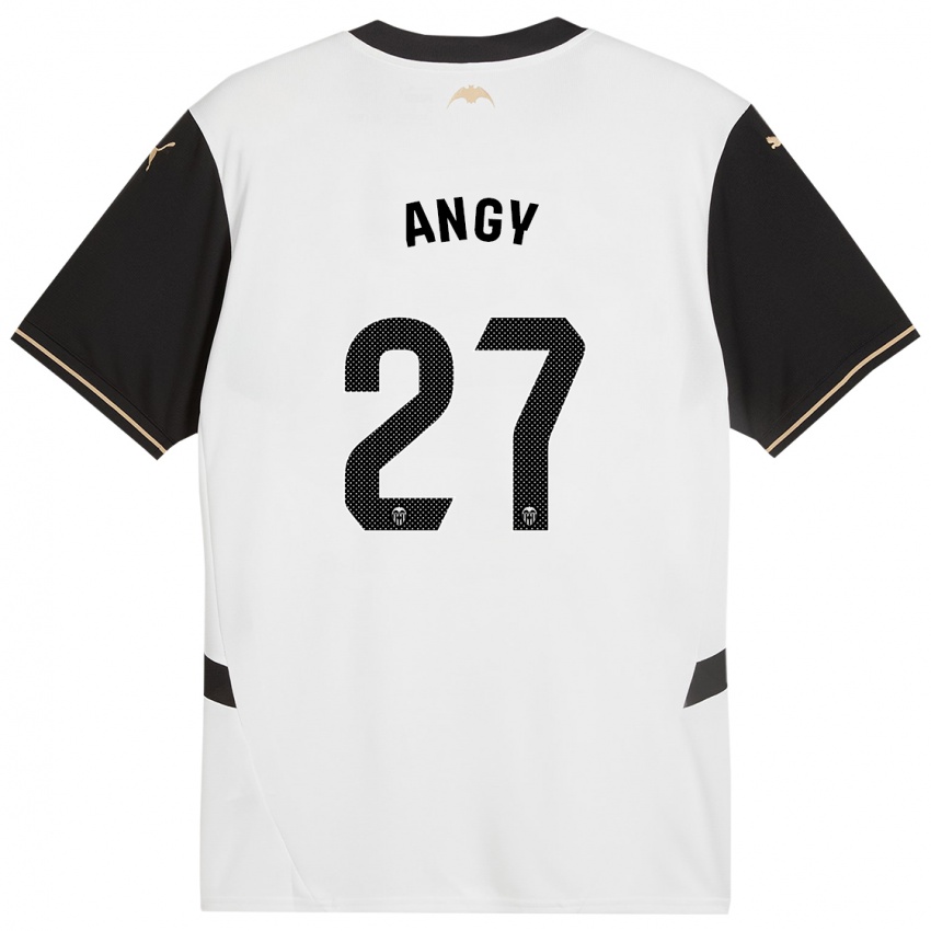 Enfant Maillot Angy #27 Blanc Noir Tenues Domicile 2024/25 T-Shirt Belgique