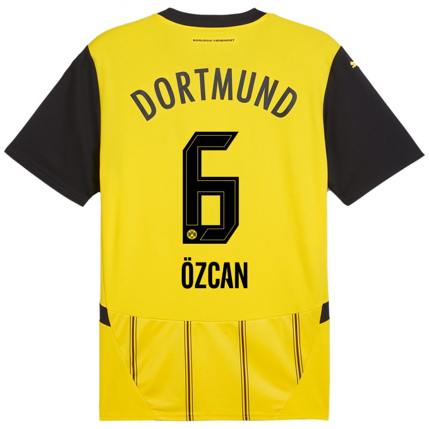 Enfant Maillot Salih Ozcan #6 Jaune Noir Tenues Domicile 2024/25 T-Shirt Belgique