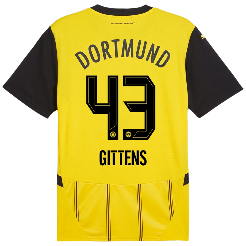 Kinderen Jamie Bynoe-Gittens #43 Geel Zwart Thuisshirt Thuistenue 2024/25 T-Shirt België