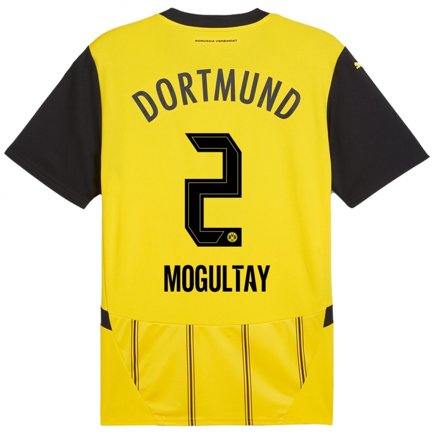 Enfant Maillot Baran Mogultay #2 Jaune Noir Tenues Domicile 2024/25 T-Shirt Belgique