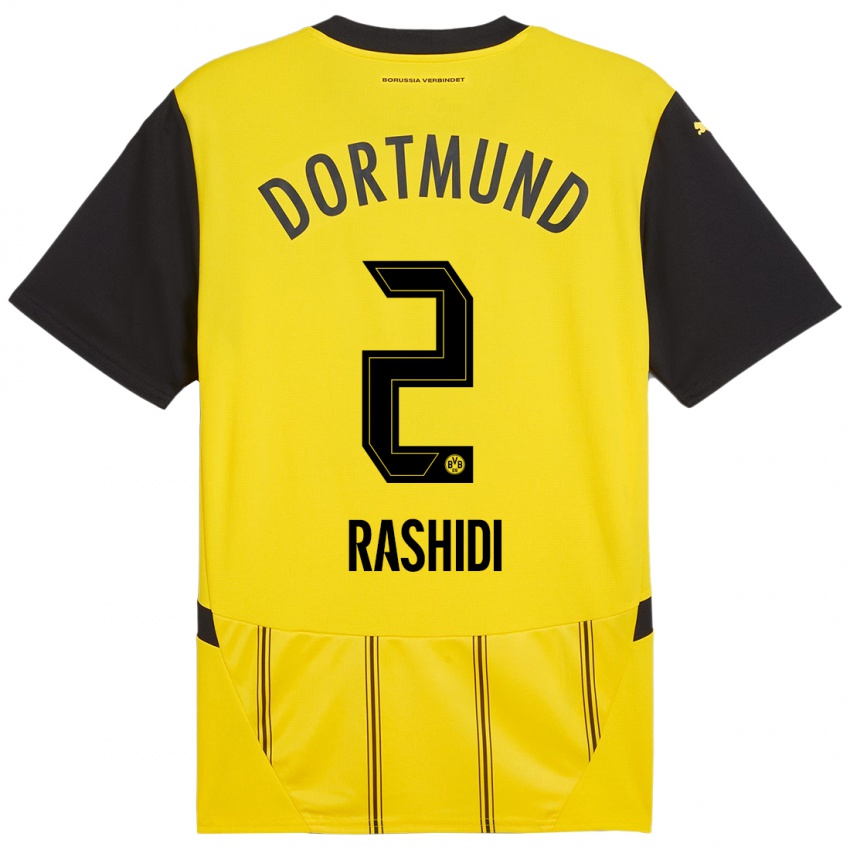 Enfant Maillot William Rashidi #2 Jaune Noir Tenues Domicile 2024/25 T-Shirt Belgique