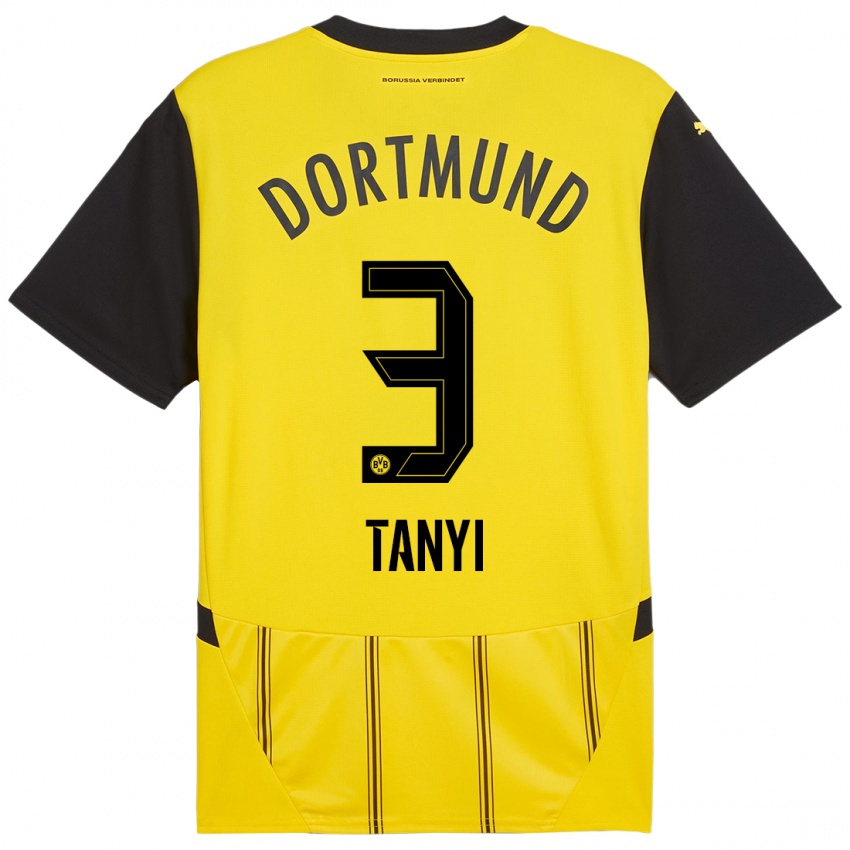 Enfant Maillot Paul Tanyi #3 Jaune Noir Tenues Domicile 2024/25 T-Shirt Belgique