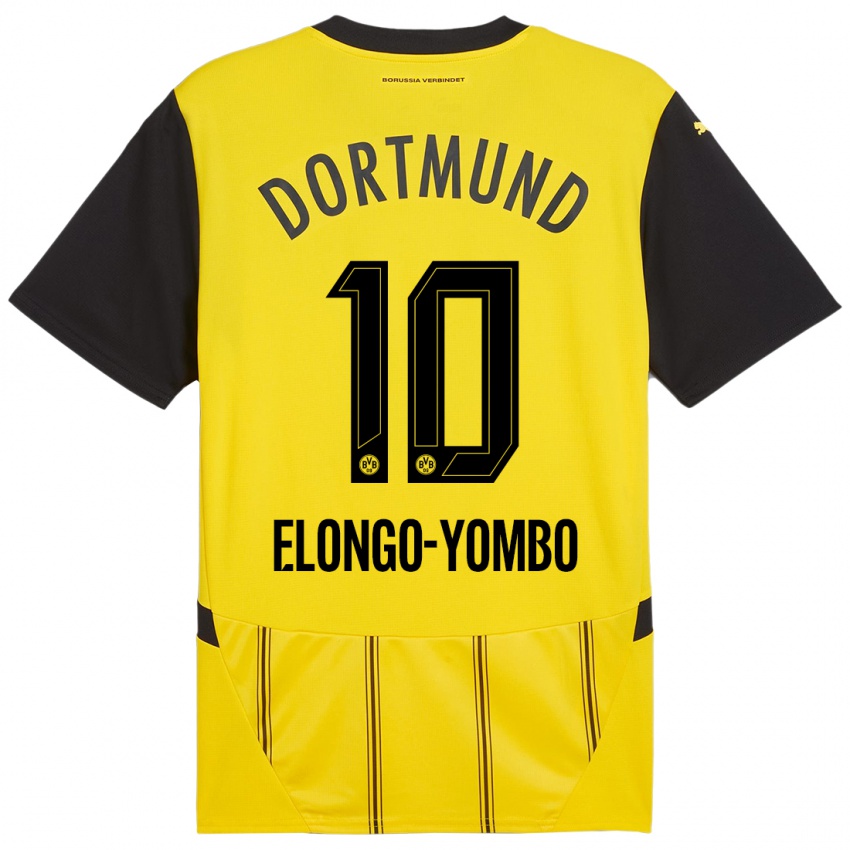 Enfant Maillot Rodney Elongo-Yombo #10 Jaune Noir Tenues Domicile 2024/25 T-Shirt Belgique