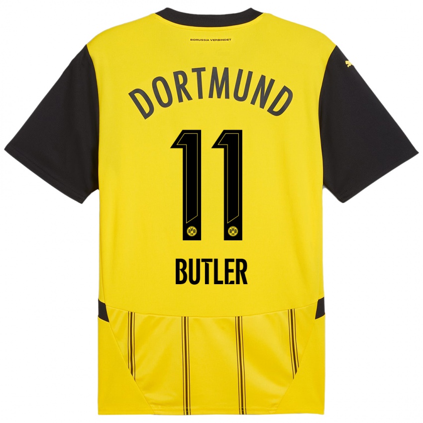 Enfant Maillot Justin Butler #11 Jaune Noir Tenues Domicile 2024/25 T-Shirt Belgique