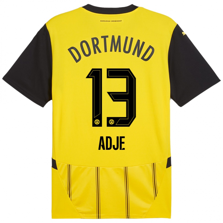 Enfant Maillot Miguel Adje #13 Jaune Noir Tenues Domicile 2024/25 T-Shirt Belgique