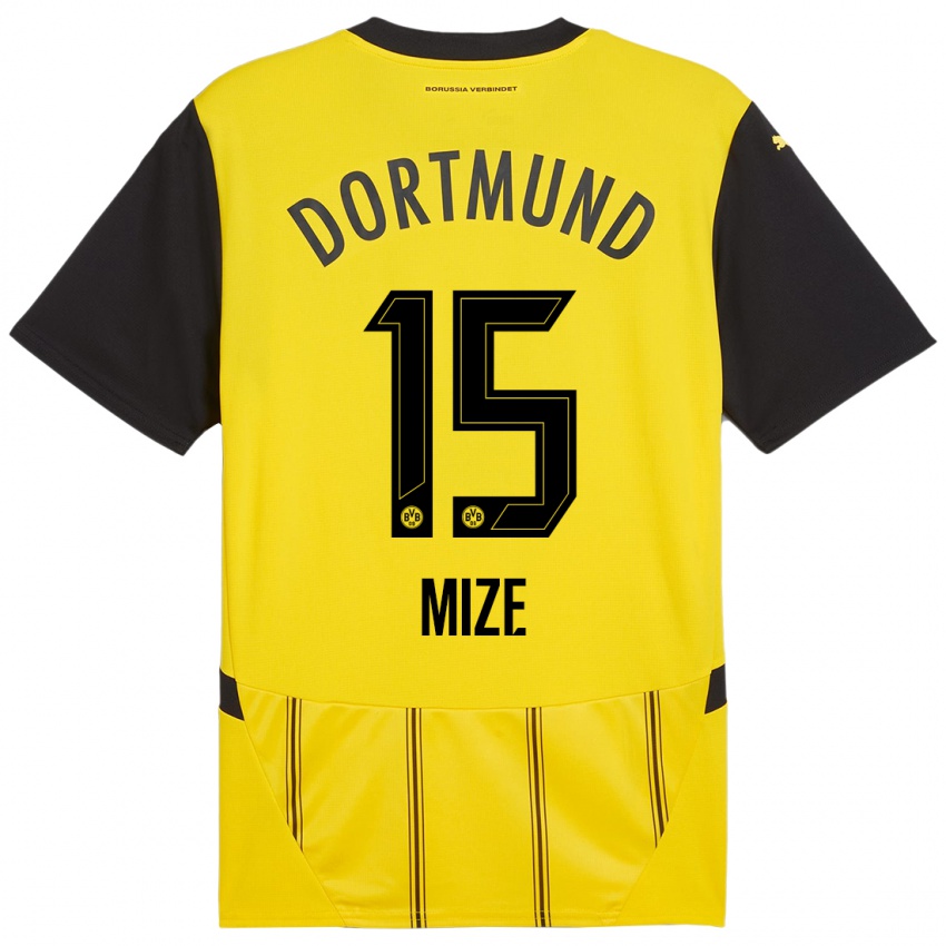 Enfant Maillot Jack Mize #15 Jaune Noir Tenues Domicile 2024/25 T-Shirt Belgique