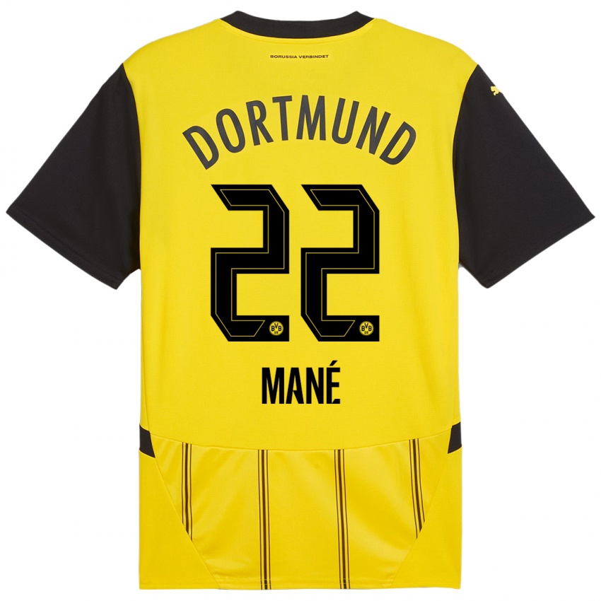 Enfant Maillot Filippo Mané #22 Jaune Noir Tenues Domicile 2024/25 T-Shirt Belgique