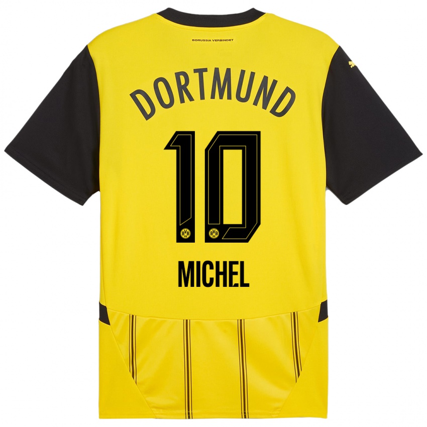 Enfant Maillot Falko Michel #10 Jaune Noir Tenues Domicile 2024/25 T-Shirt Belgique