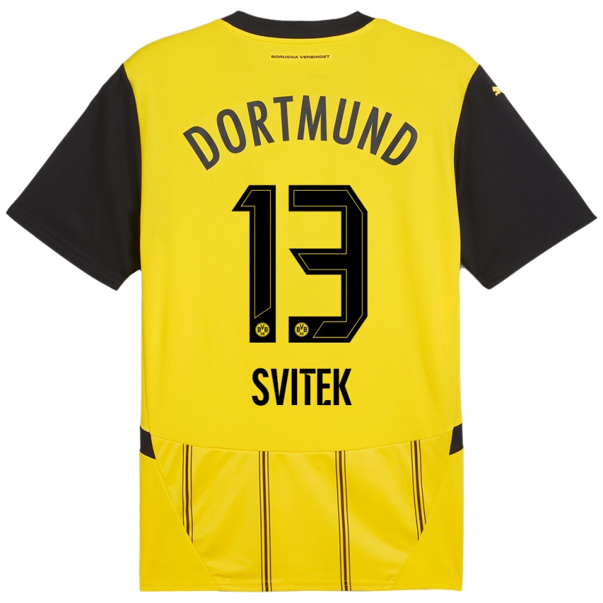 Enfant Maillot Leon Svitek #13 Jaune Noir Tenues Domicile 2024/25 T-Shirt Belgique