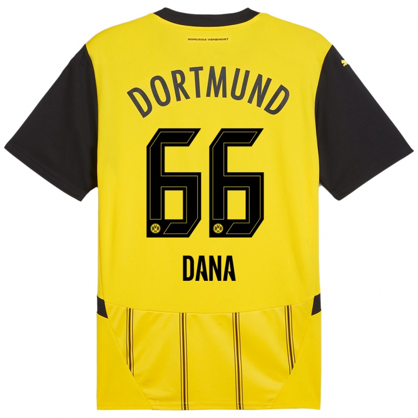 Enfant Maillot Bleckmann Dana #66 Jaune Noir Tenues Domicile 2024/25 T-Shirt Belgique