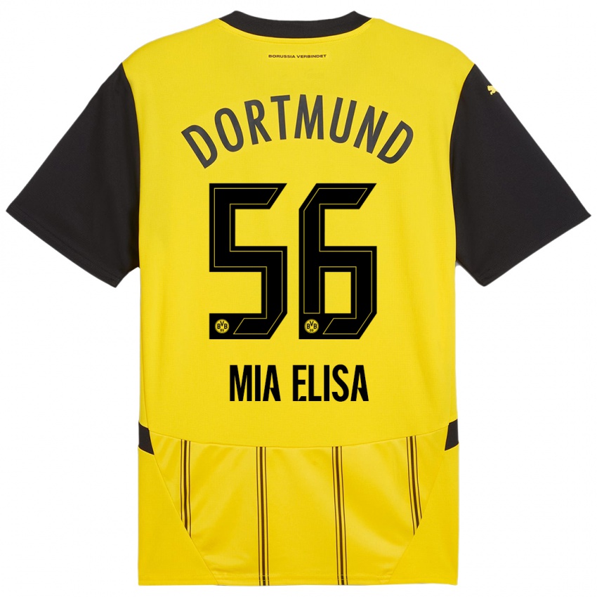 Enfant Maillot Bomnuter Mia Elisa #56 Jaune Noir Tenues Domicile 2024/25 T-Shirt Belgique