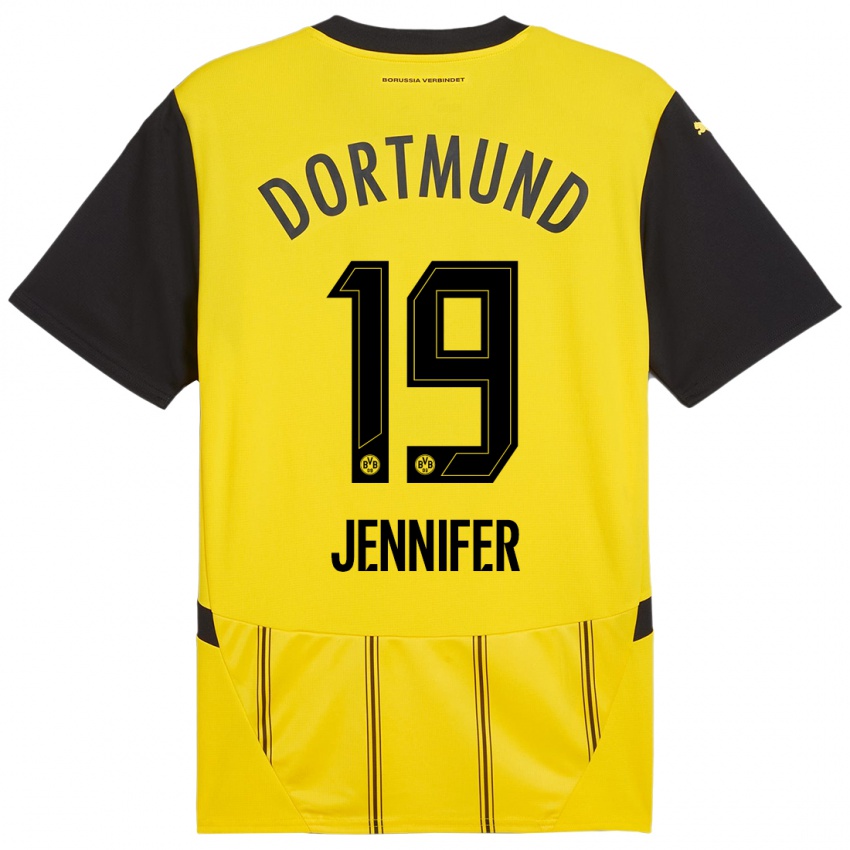 Enfant Maillot Gutierrez Bermejo Jennifer #19 Jaune Noir Tenues Domicile 2024/25 T-Shirt Belgique