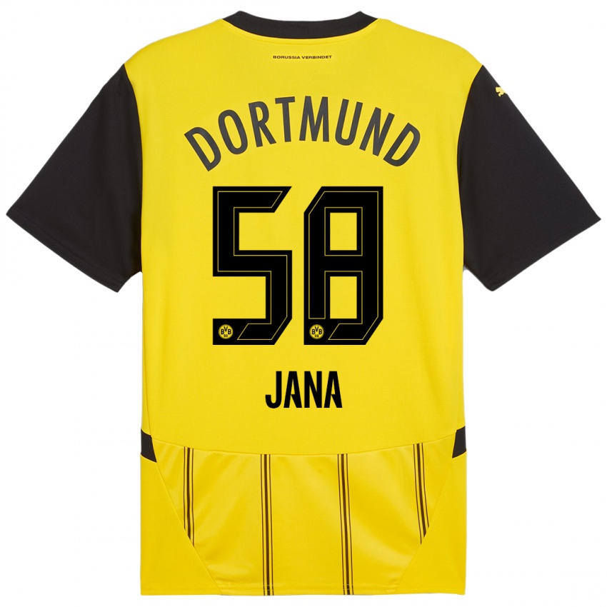 Enfant Maillot Nordberg Jana #58 Jaune Noir Tenues Domicile 2024/25 T-Shirt Belgique