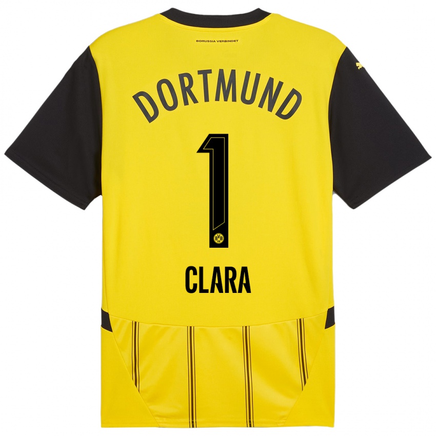 Enfant Maillot Woltering Clara #1 Jaune Noir Tenues Domicile 2024/25 T-Shirt Belgique