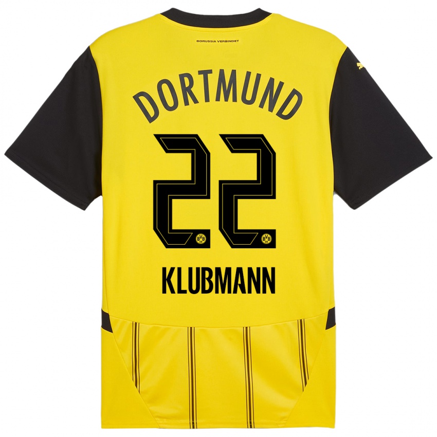 Enfant Maillot Leon Klubmann #22 Jaune Noir Tenues Domicile 2024/25 T-Shirt Belgique