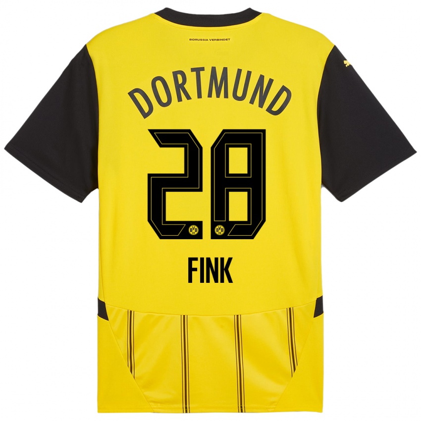 Kinderen Bradley Fink #28 Geel Zwart Thuisshirt Thuistenue 2024/25 T-Shirt België