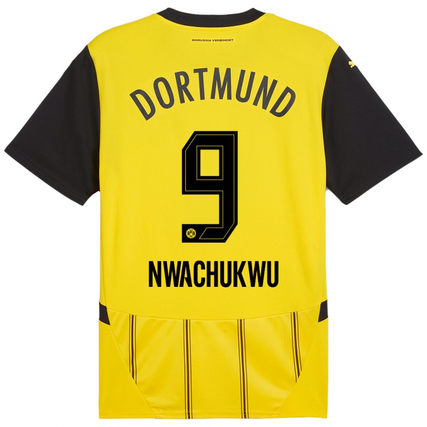 Enfant Maillot Isaak Nwachukwu #9 Jaune Noir Tenues Domicile 2024/25 T-Shirt Belgique