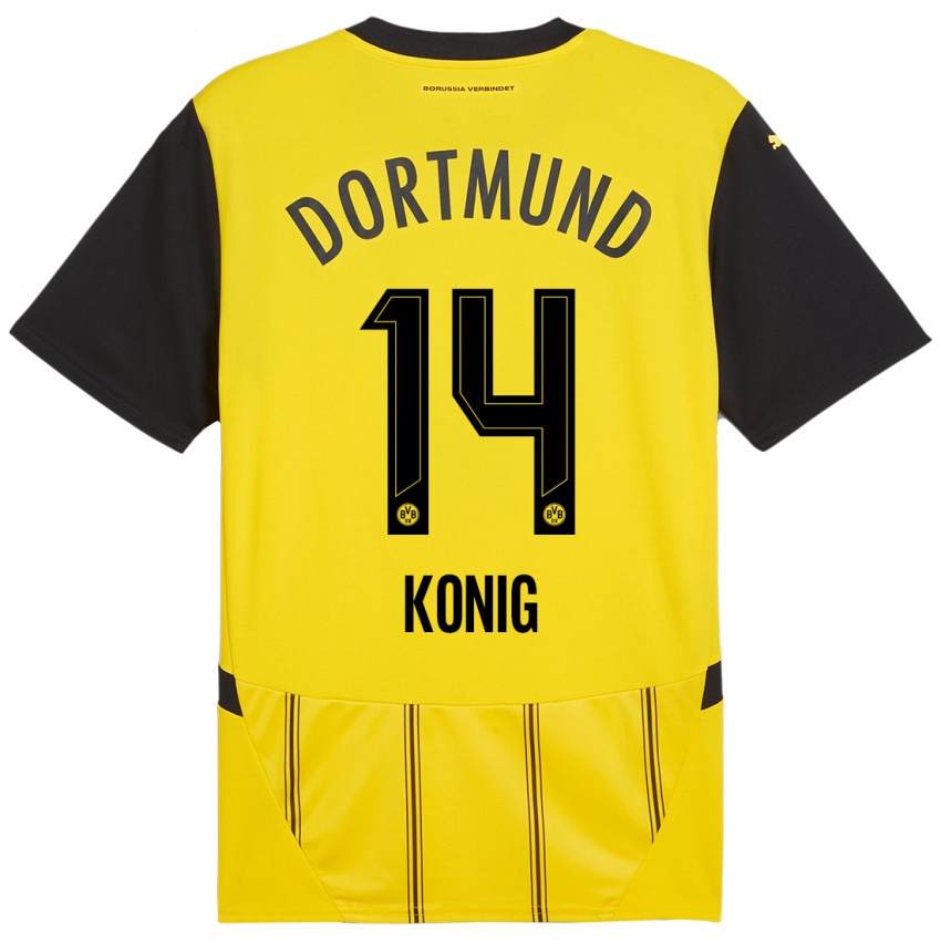 Enfant Maillot Raul Konig #14 Jaune Noir Tenues Domicile 2024/25 T-Shirt Belgique