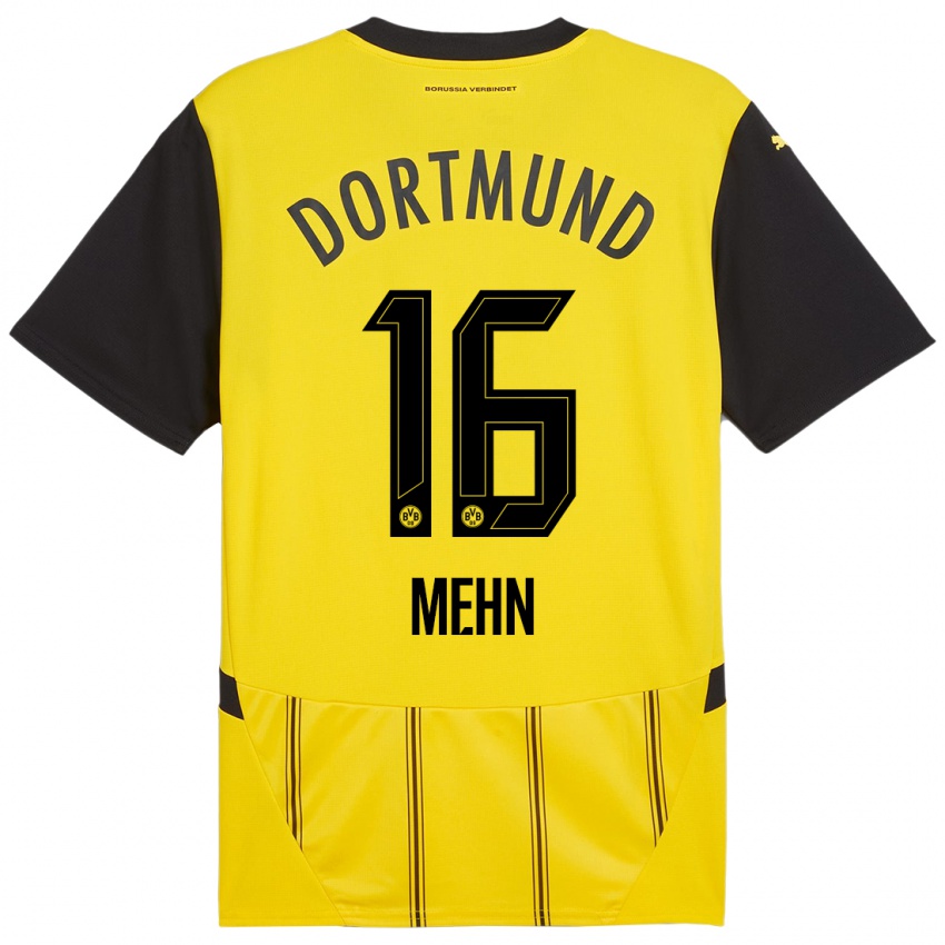 Enfant Maillot Phil Josef Mehn #16 Jaune Noir Tenues Domicile 2024/25 T-Shirt Belgique