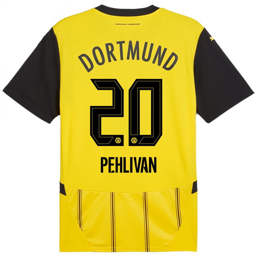 Enfant Maillot Miran Pehlivan #20 Jaune Noir Tenues Domicile 2024/25 T-Shirt Belgique