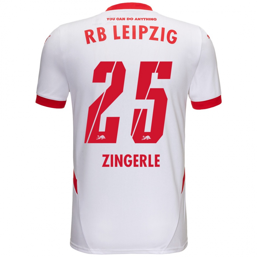 Enfant Maillot Leopold Zingerle #25 Blanc Rouge Tenues Domicile 2024/25 T-Shirt Belgique