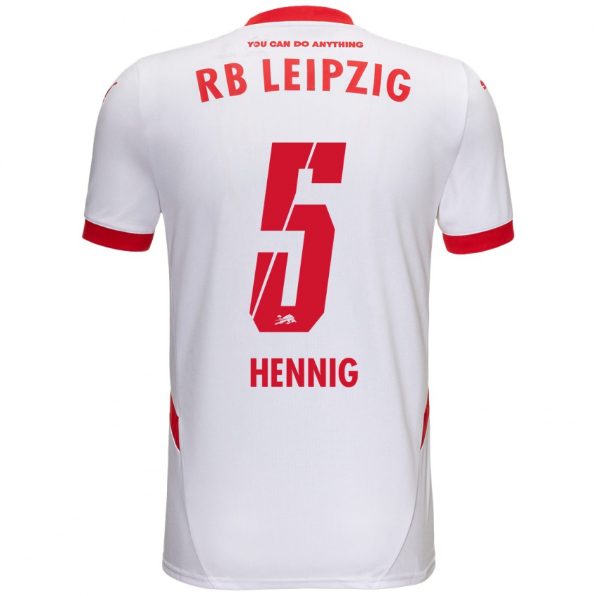 Kinderen Lenny Hennig #5 Wit Rood Thuisshirt Thuistenue 2024/25 T-Shirt België