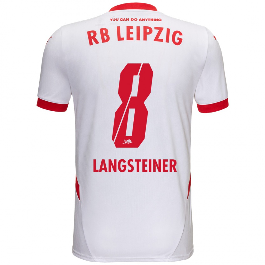 Enfant Maillot Toni Langsteiner #8 Blanc Rouge Tenues Domicile 2024/25 T-Shirt Belgique