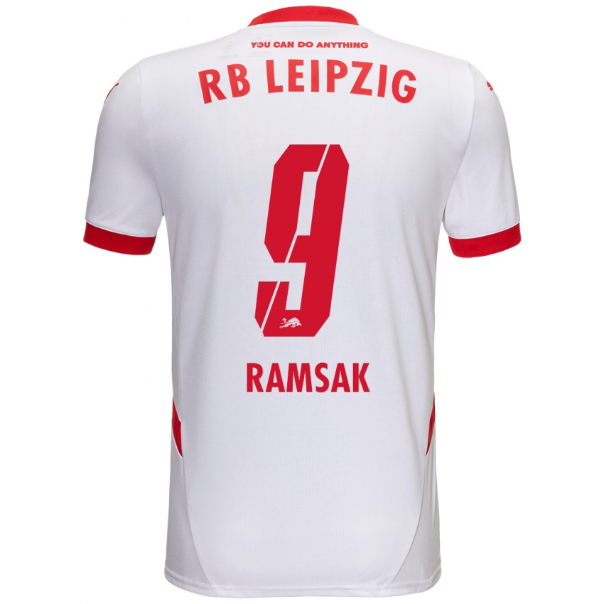 Enfant Maillot Robert Ramsak #9 Blanc Rouge Tenues Domicile 2024/25 T-Shirt Belgique