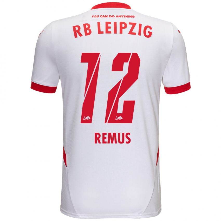 Enfant Maillot Niklas Remus #12 Blanc Rouge Tenues Domicile 2024/25 T-Shirt Belgique