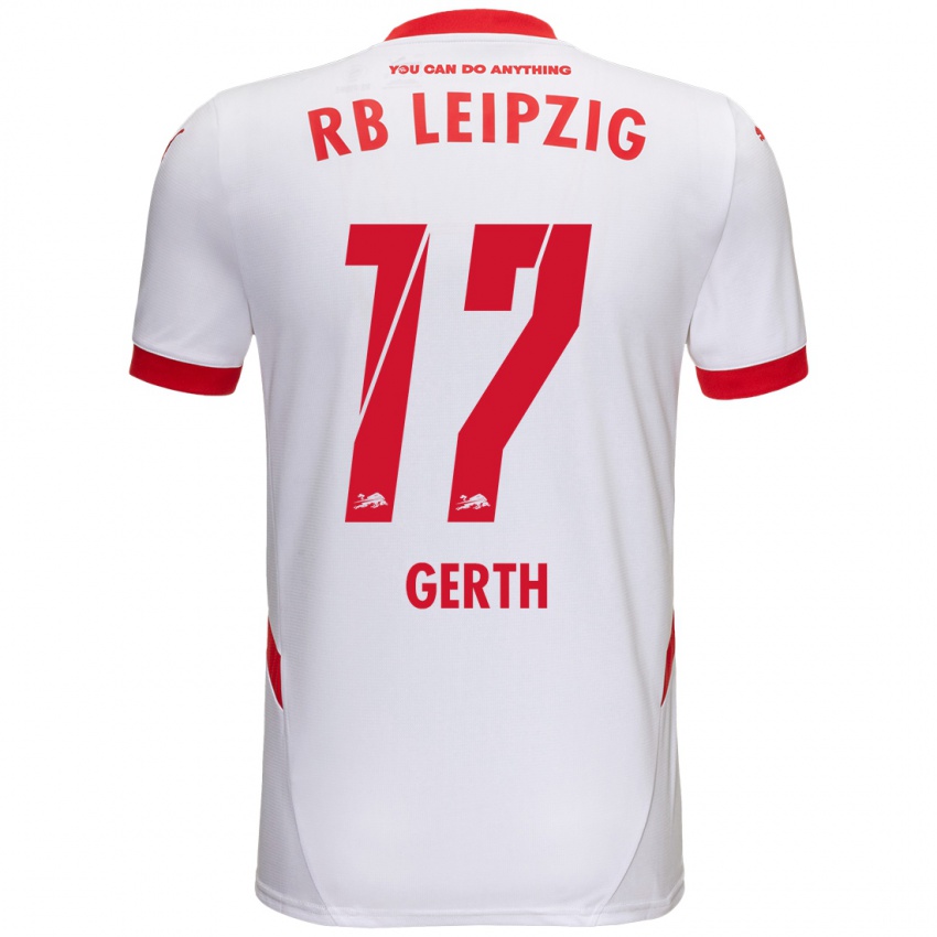 Enfant Maillot Amos Gerth #17 Blanc Rouge Tenues Domicile 2024/25 T-Shirt Belgique