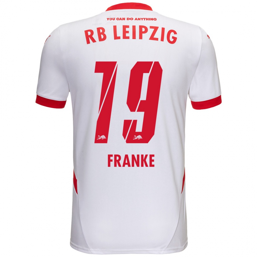 Enfant Maillot Lenny Franke #19 Blanc Rouge Tenues Domicile 2024/25 T-Shirt Belgique