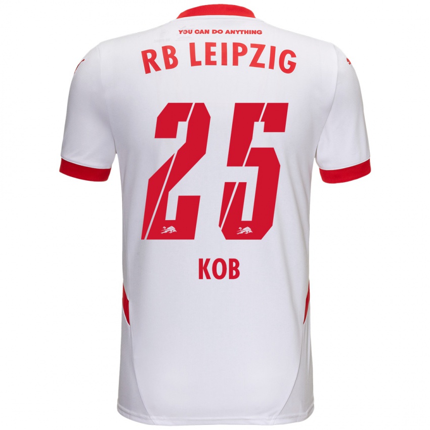 Kinderen Leon Koß #25 Wit Rood Thuisshirt Thuistenue 2024/25 T-Shirt België