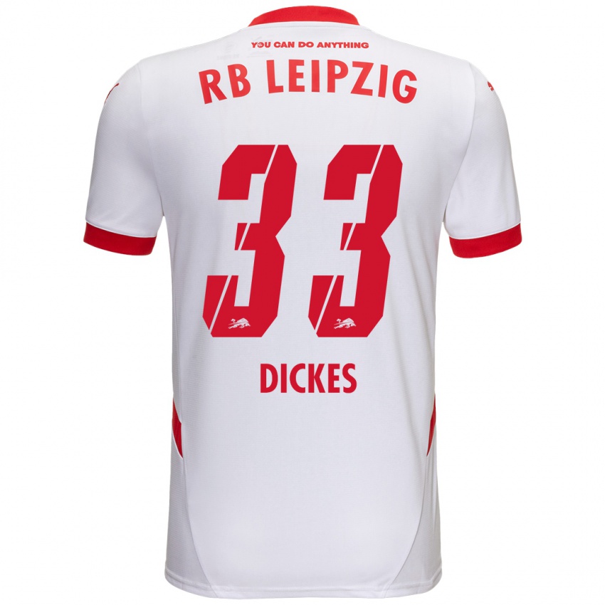 Kinder Fernando Dickes #33 Weiß Rot Heimtrikot Trikot 2024/25 T-Shirt Belgien