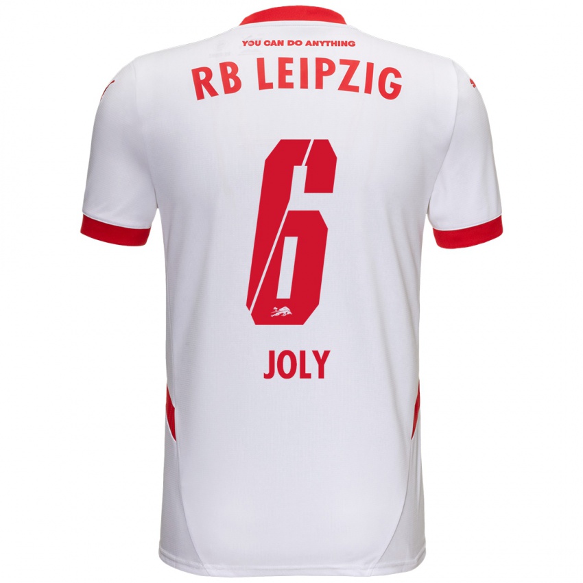 Enfant Maillot Lou-Ann Joly #6 Blanc Rouge Tenues Domicile 2024/25 T-Shirt Belgique