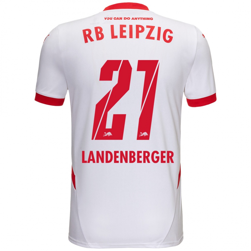 Enfant Maillot Julia Landenberger #21 Blanc Rouge Tenues Domicile 2024/25 T-Shirt Belgique