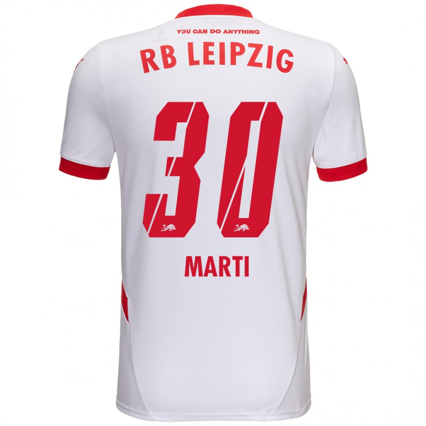 Enfant Maillot Lara Marti #30 Blanc Rouge Tenues Domicile 2024/25 T-Shirt Belgique