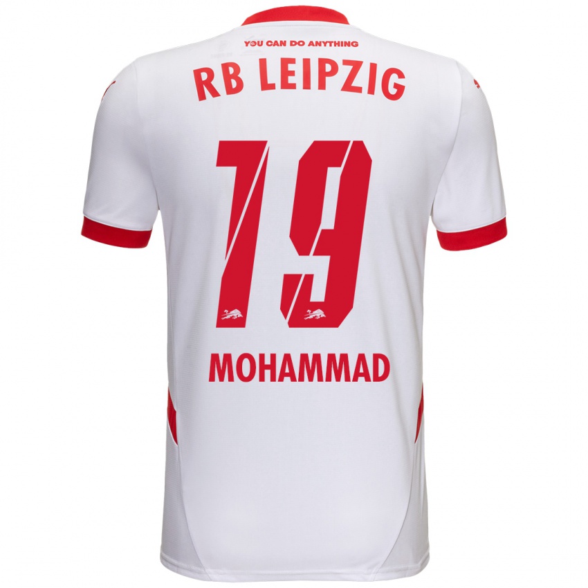 Kinder Sammy Mohammad #19 Weiß Rot Heimtrikot Trikot 2024/25 T-Shirt Belgien