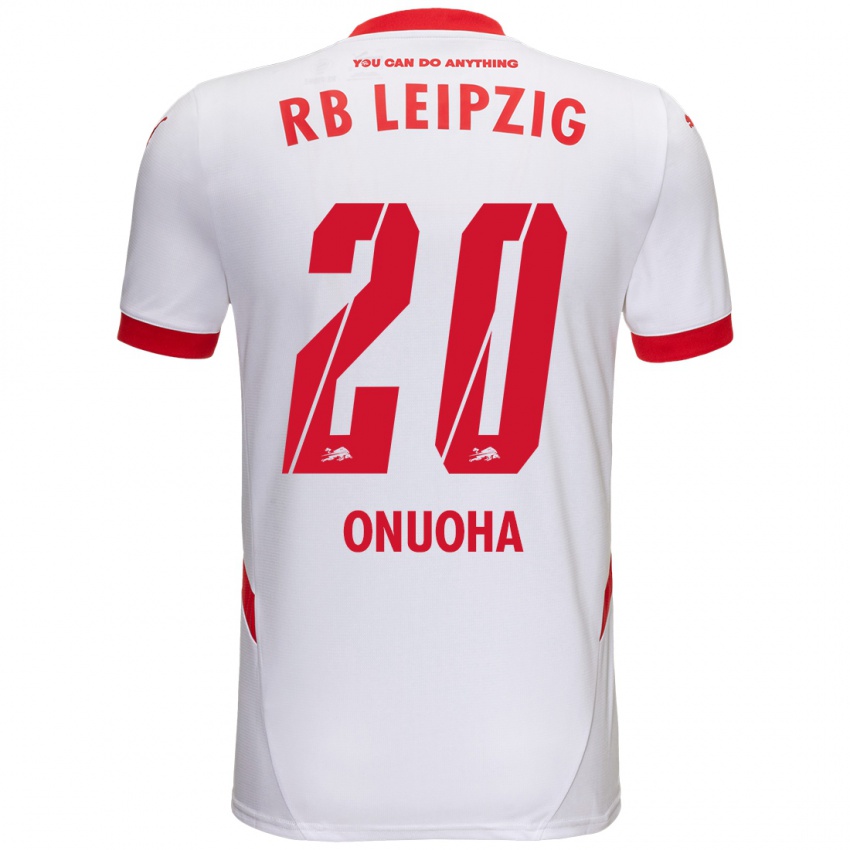 Enfant Maillot Chilohem Onuoha #20 Blanc Rouge Tenues Domicile 2024/25 T-Shirt Belgique