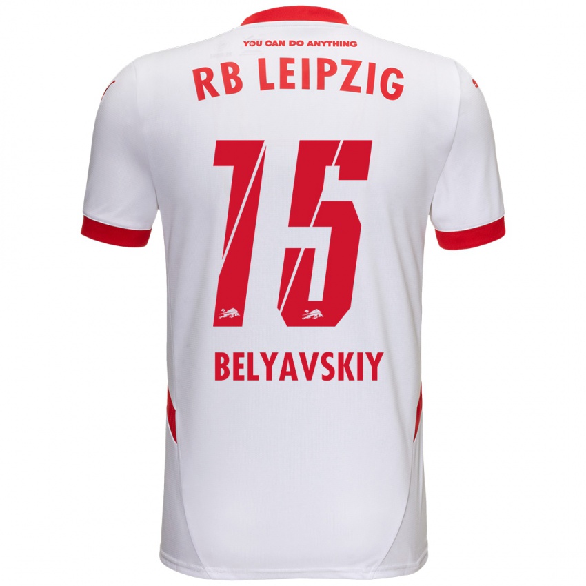 Kinder David Belyavskiy #15 Weiß Rot Heimtrikot Trikot 2024/25 T-Shirt Belgien