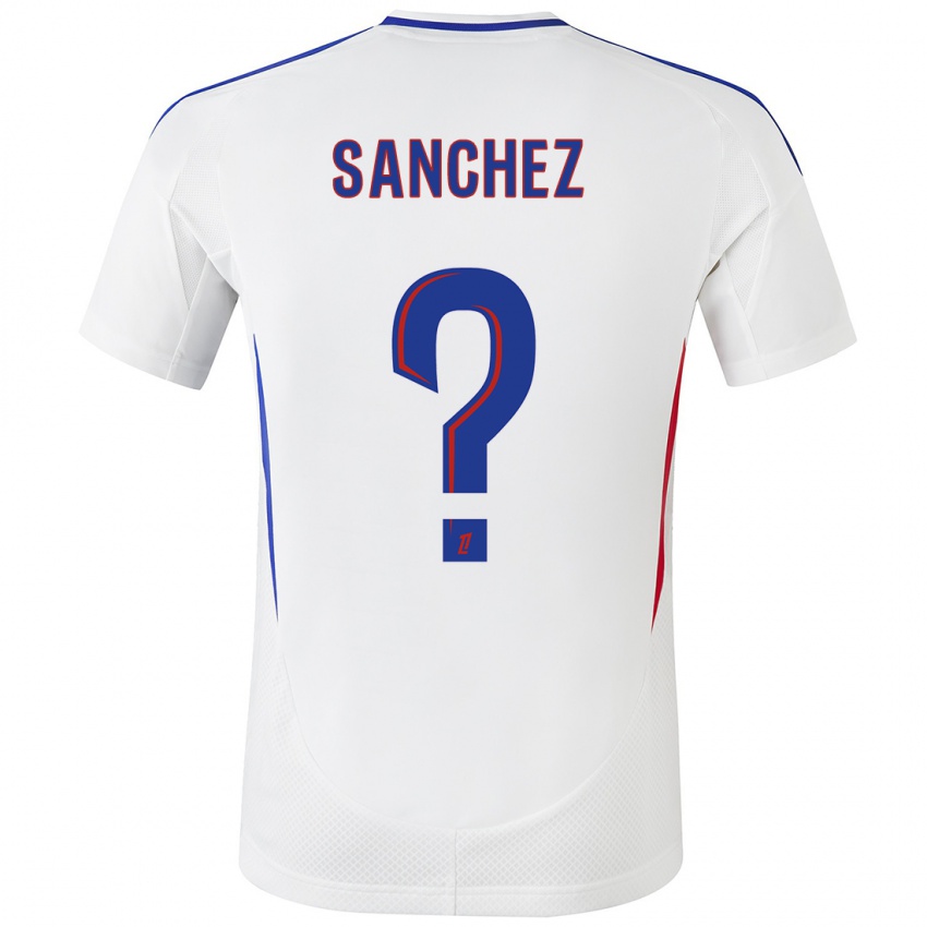 Kinderen Florent Sanchez #0 Wit Blauw Thuisshirt Thuistenue 2024/25 T-Shirt België