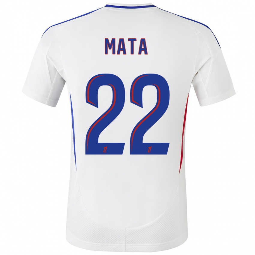 Kinderen Clinton Mata #22 Wit Blauw Thuisshirt Thuistenue 2024/25 T-Shirt België